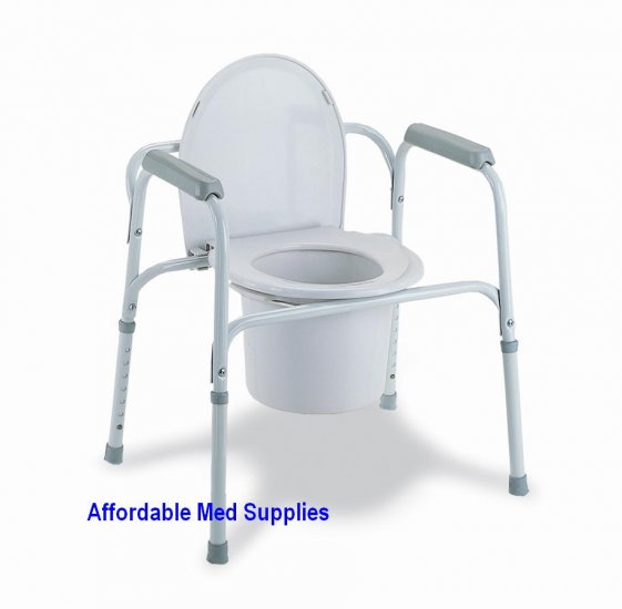 New Bedside Commode/Toilet Seat/Safety Rails - All in One