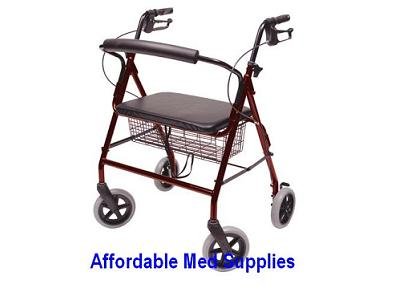 New Rollator Walker Bariatric 500 Pound Capacity Wide Seat