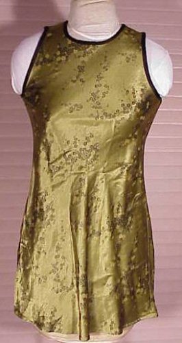 pretty green satin foral sheath dress Possessed Juniors size 7