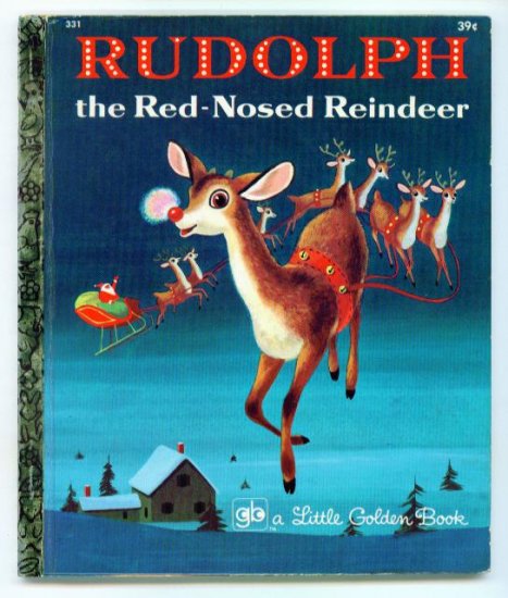 Vintage Little Golden Book RUDOLPH Red-Nosed Reindeer