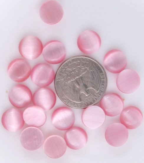 Lot Pink Cat Eye Glass Cabs mm Cabochons Round 20