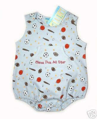 Happy Happy Halo Blue "Bless this Allstar" Sports Onesie Bubble