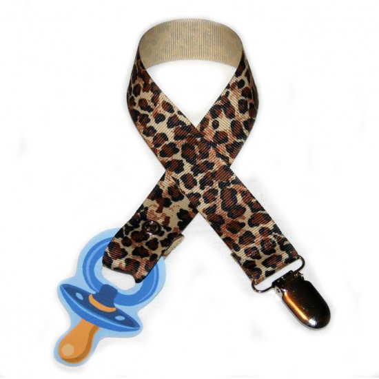 Snigglefritz Cheetah Pacifier Holder PACI CLIP with STYLE!!