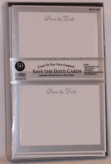 100 GARTNER SAVE the DATE CARDS & ENVELOPES ~ WEDDING PARTY Occasion