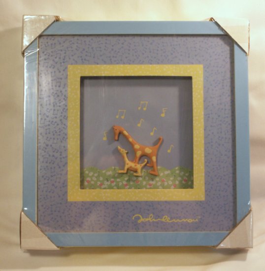 Set of 2 JOHN LENNON 3D SHADOWBOX PICTURES Giraffe Rhino New in Package