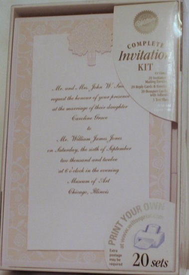 80 WILTON PRINT YOUR OWN INVITATIONS ~ Turning Up Roses Complete Kit