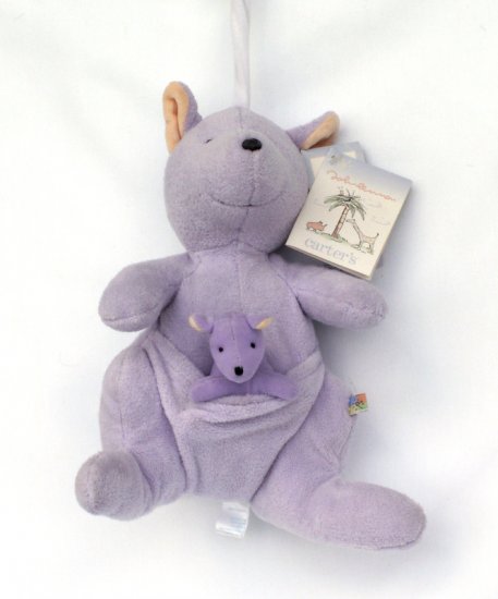CARTERS JOHN LENNON MUSICAL PURPLE KANGAROO CRIB TOY Pull Toy New with Tags