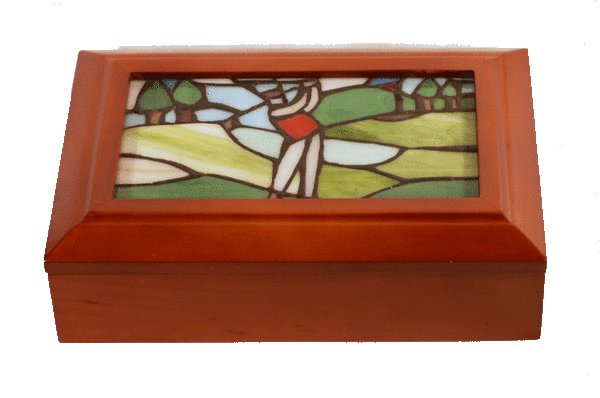 Stained Glass Golf Motif Accessory Box Jewelry Box