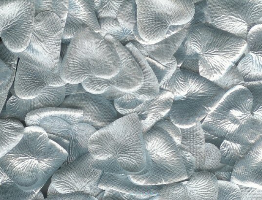 Silver Silk Heart Petals ~ Wedding ~ Shower ~ Party ~ Favor