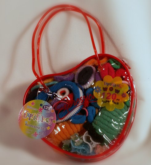 Red Play Purse with 120 Hair Accessories Toddler - New