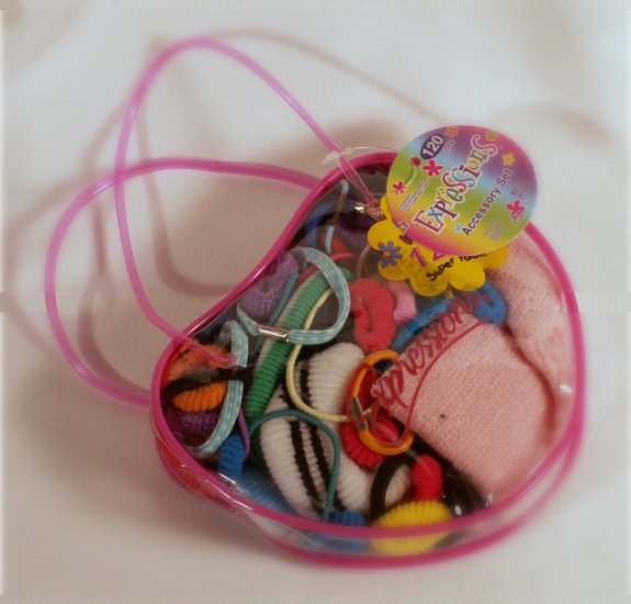 Pink Play Purse with 120 Hair Accessories Toddler - New