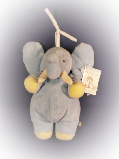 JOHN LENNON BLUE MUSICAL ELEPHANT CRIB TOY Pull Toy Imagine New with Tags