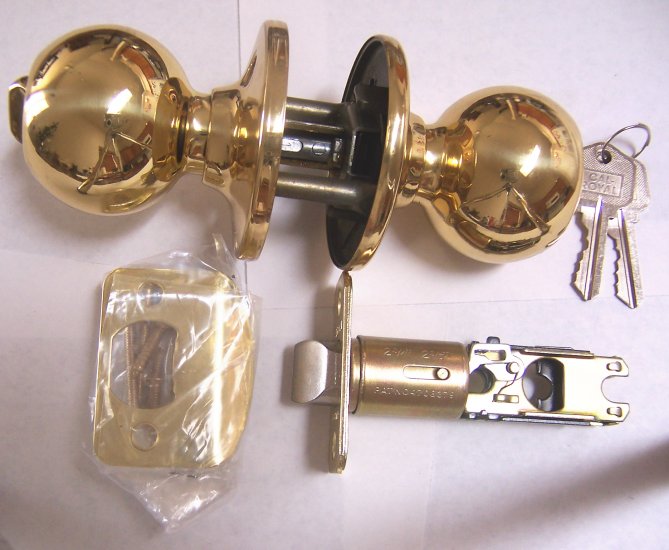 Cal Royal Entry Door Lock Kwikset Keyway Brass