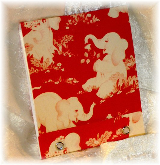 OOAK Vintage Ephemera Matchbook Style Mini Sketch or Notebook, 1950's Elephants; made by Ms. J