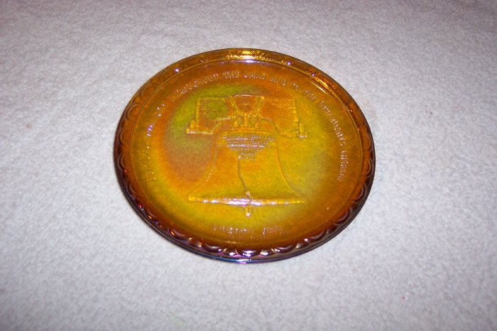 CARNIVAL GLASS LIBERTY BELL SAUCER