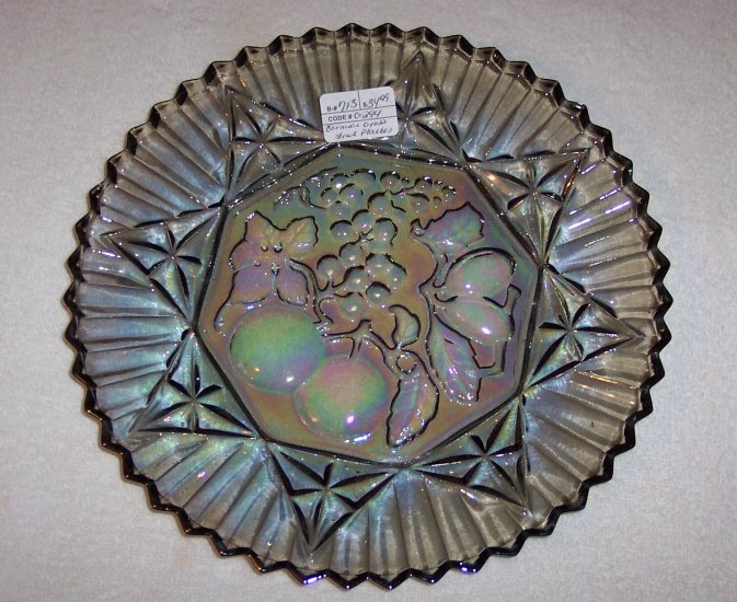 BLUE CARNIVAL GLASS PLATTER