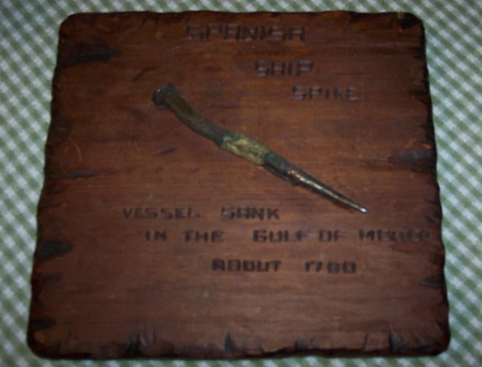 Bronze Spanish Ship Spike Plaque