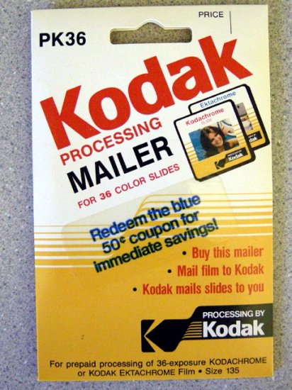 Kodak Pre-Paid Slide Processing Mailer PK36 Size 135