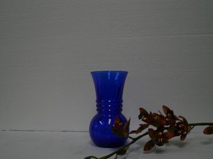 Cobalt Blue Ridged Vase