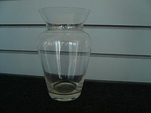 Clear Glass Angled Mouth Vase