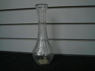 Clear Glass Bulbous Bottom Vase