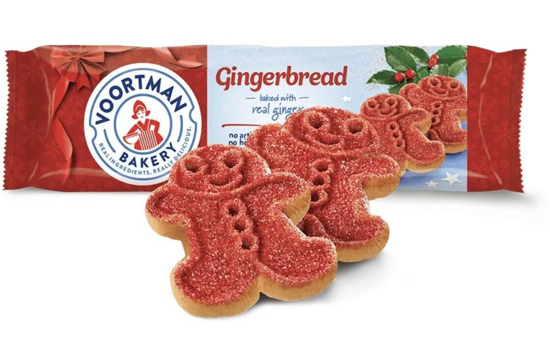 Voortman Bakery GINGERBREAD MAN Christmas Holiday Cookies * BB 7/2021 * .