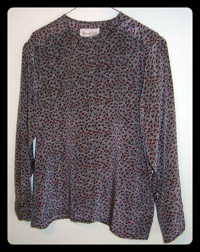 OSCAR DE LA RENTA Red White and Black Size 12 Blouse