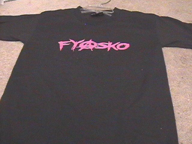 Ladies Urban Outfitters FYASKO Black/Pink T-Shirt S