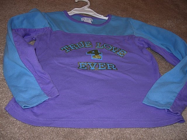 Girls CHILDRENS PLACE Blue Purple True Love Top L 10 12