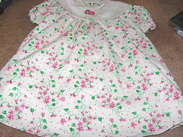 Girls White Floral Print Dress 3