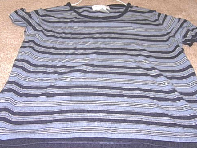 Ladies JONES NEW YORK Gray Striped Top 8P