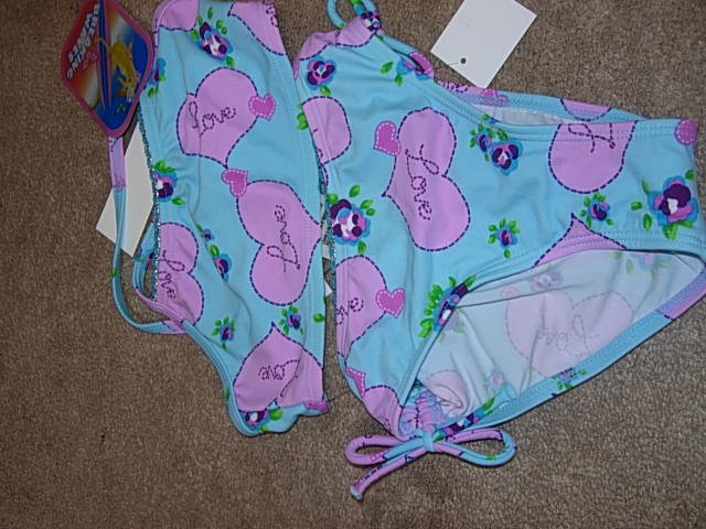 BREAKING WAVES Aqua Purple Tankini Swimsuit 6 NWT