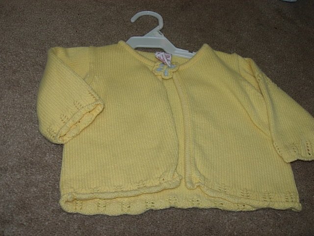 Girls GYMBOREE FLORAL PATCHWORK Yellow Cardigan 3/6mo