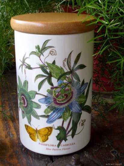 8" Portmeirion Botanic Canister Passiflora Passion Flower
