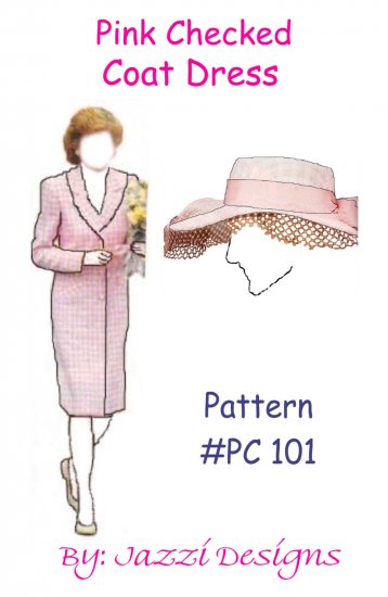 Pink Checked Coat dress and hat