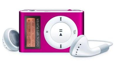 Pink 4GB MINI SHUFFLE II STYLE WITH BACKLIT DISPLAY AND VOICE RECORD!