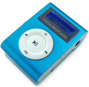 Blue 4GB MINI SHUFFLE II STYLE WITH BACKLIT DISPLAY AND VOICE RECORD!