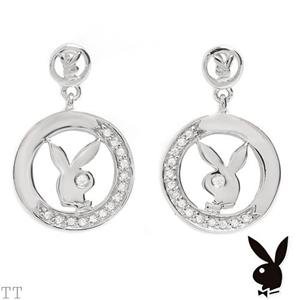 Playboy Earrings 925 Sterling CZ's NEW