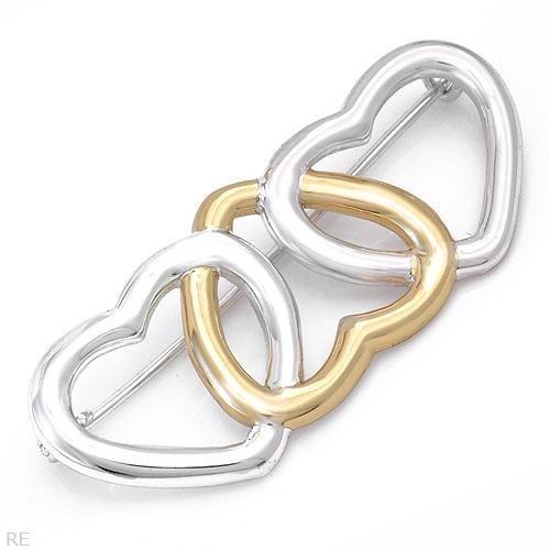 Darling 14K/ 925 Gold Plated Heart Brooch