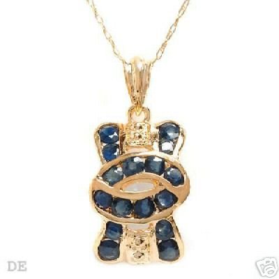Genuine Sapphire 14K Gold Necklace MSRP $725.00