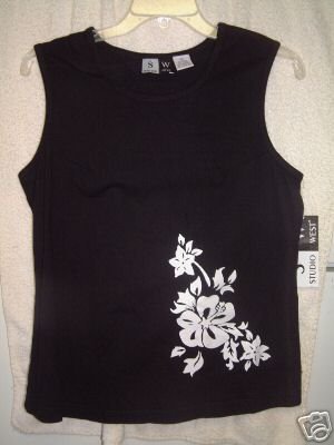 NWT's Studio West Black Tank Top sz S
