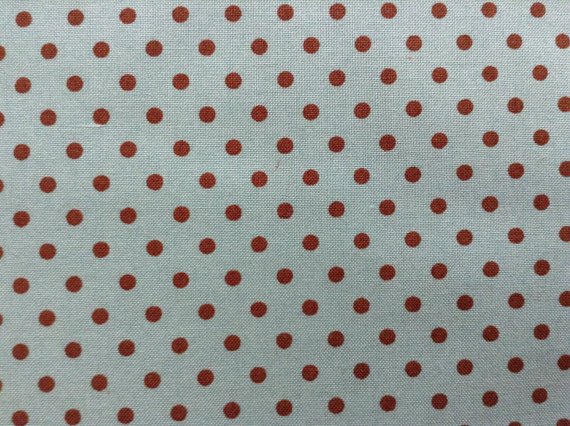 Cotton Fabric - Brown Dots - Blue