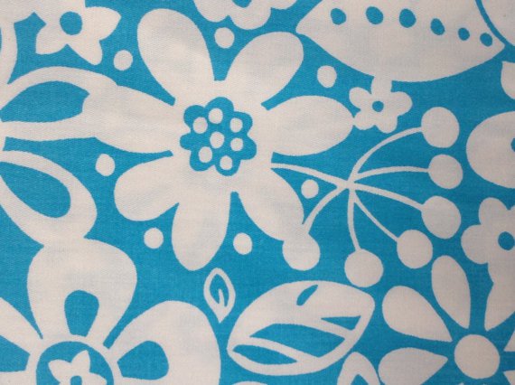 Floral Blue and White Cotton Fabric