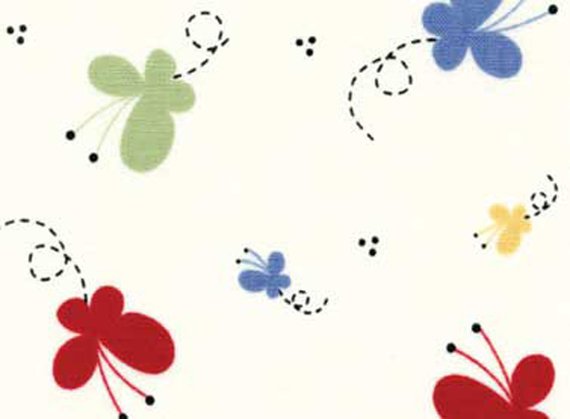Nursery Cotton Fabric - Vintage Play by Susan Marth - Butterflies - ON SALE