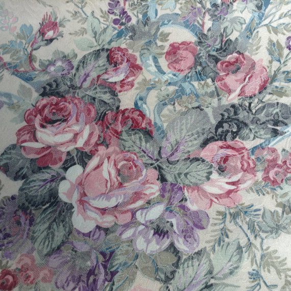 Home Decor Fabric - Beautiful Floral Fabric on Beige Background