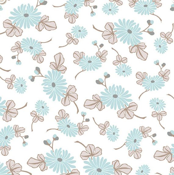 Cotton Fabric by Tokyo Rococo designs - Patt 5638 - White - Flowers