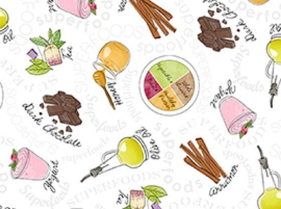 Cotton Fabric - Super Food by Studio 8