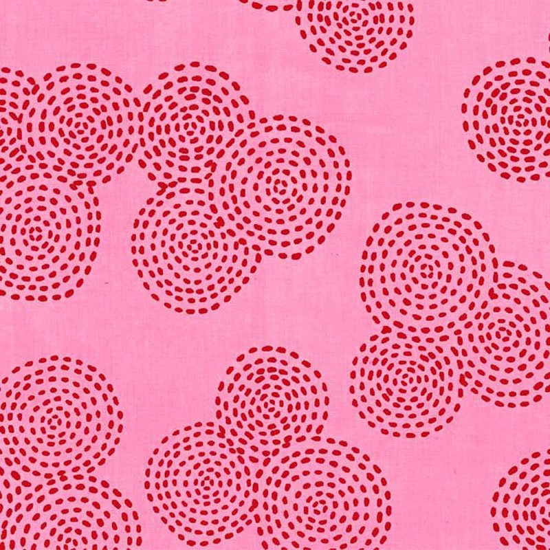 Cotton Fabric - Stich Circle by Michael Miller - Pink