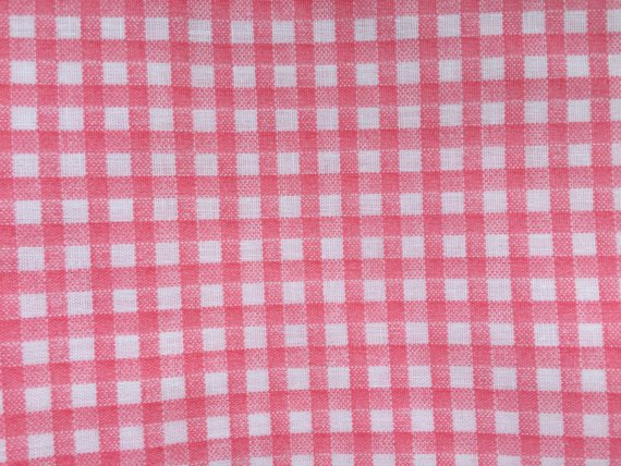 Cotton Fabric - Pink and White Square Patterns
