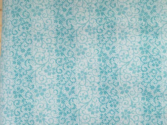 Cotton Fabric - Flowers and Stripes prints - Blue